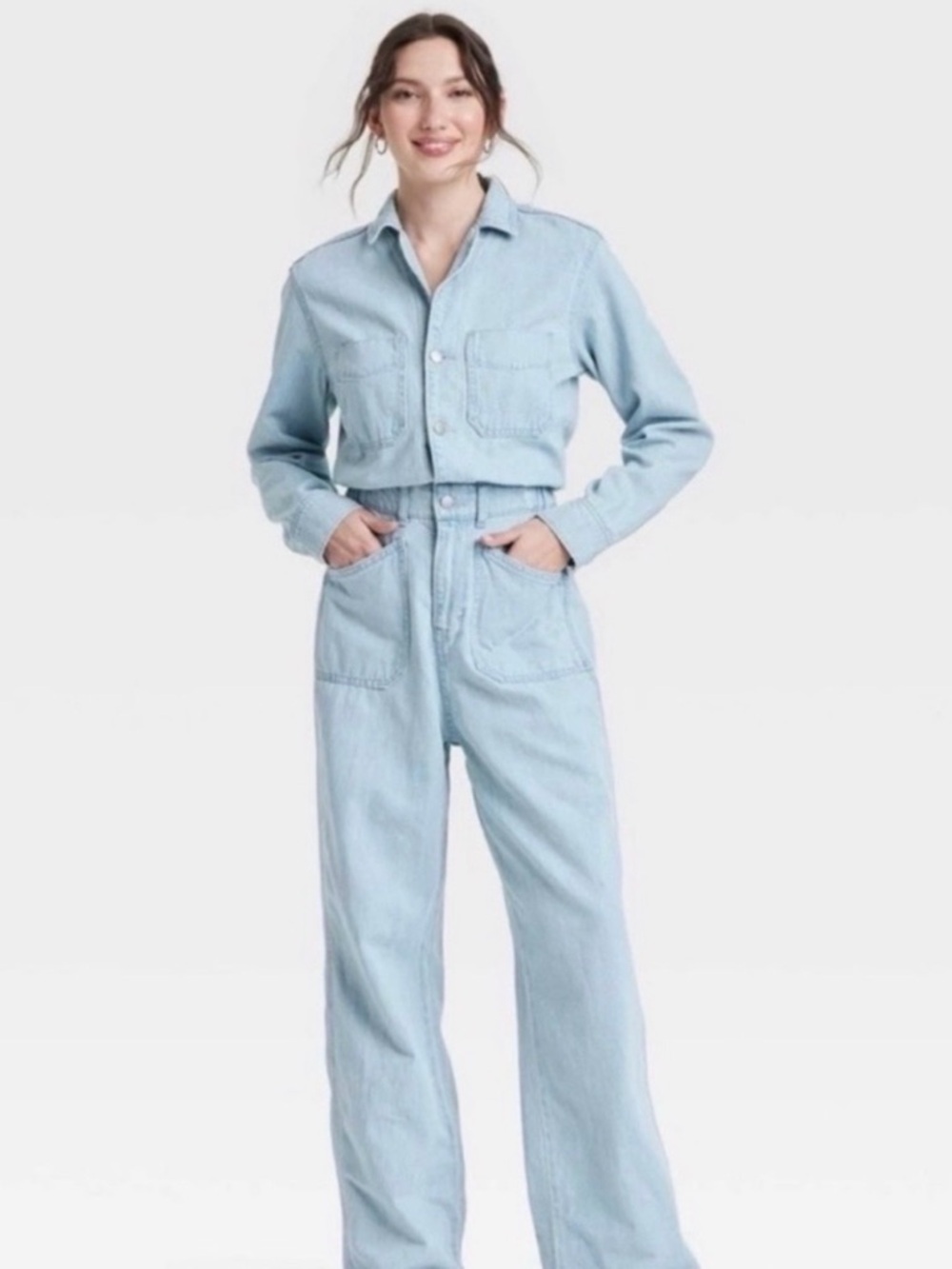 NWT Universal Thread Light Wash Denim Jumpsuit